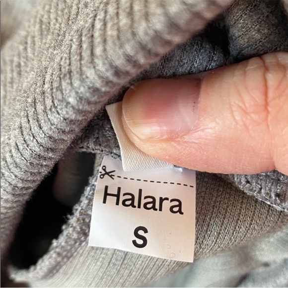 Halara Ribbed High Waisted Tummy Control Drawstring Wide Leg Gray Sweatpants - Picture 8 of 9